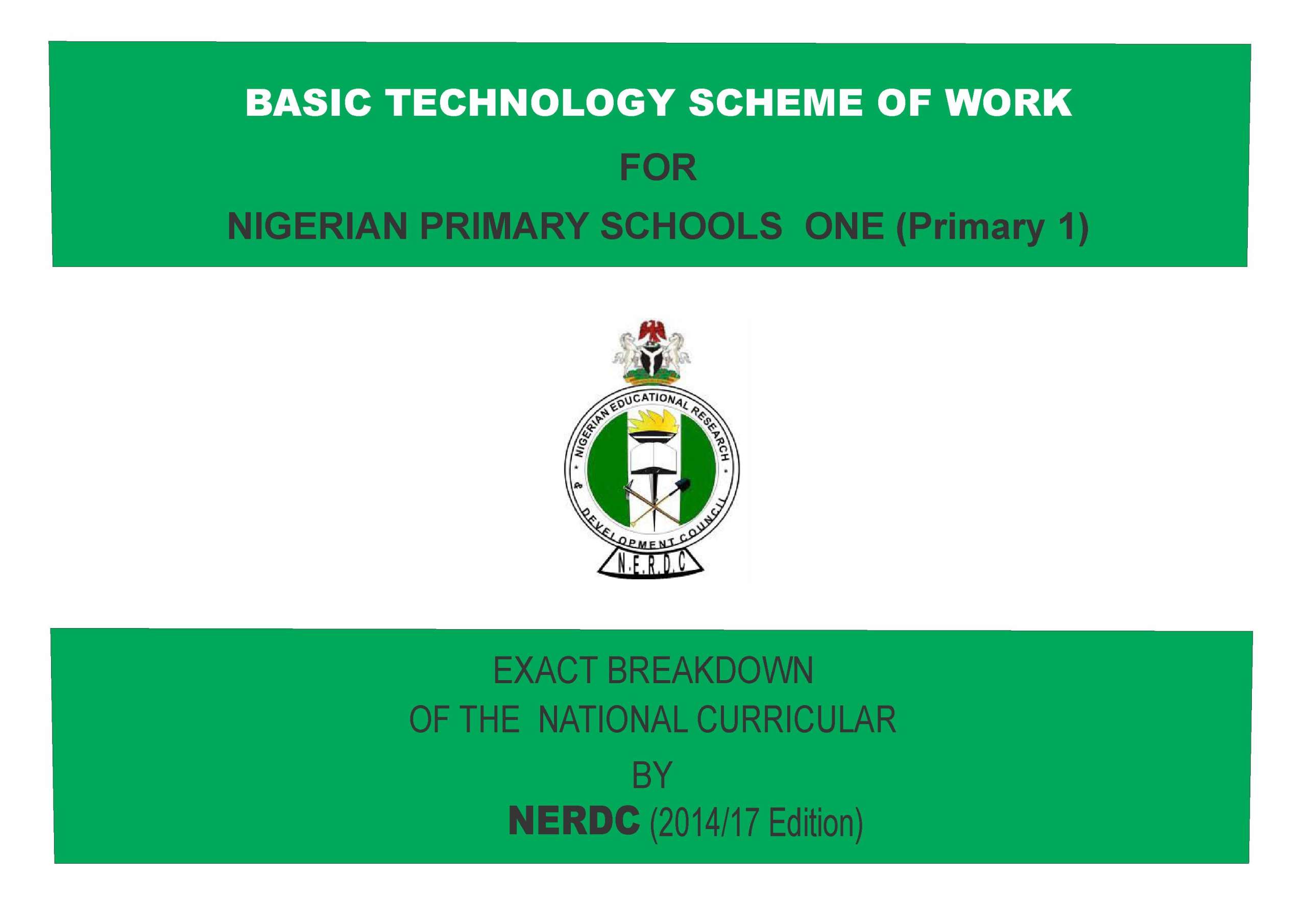 Primary 1 Basic Technology Scheme of Work