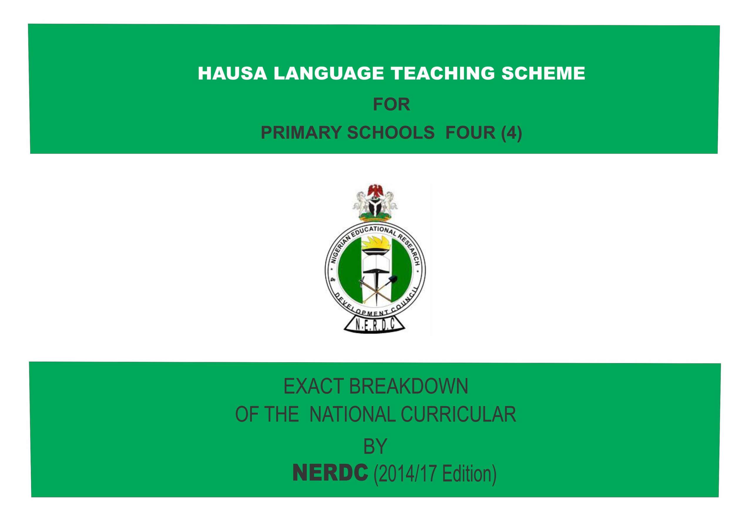 Primary 4 Hausa Language Scheme of Work