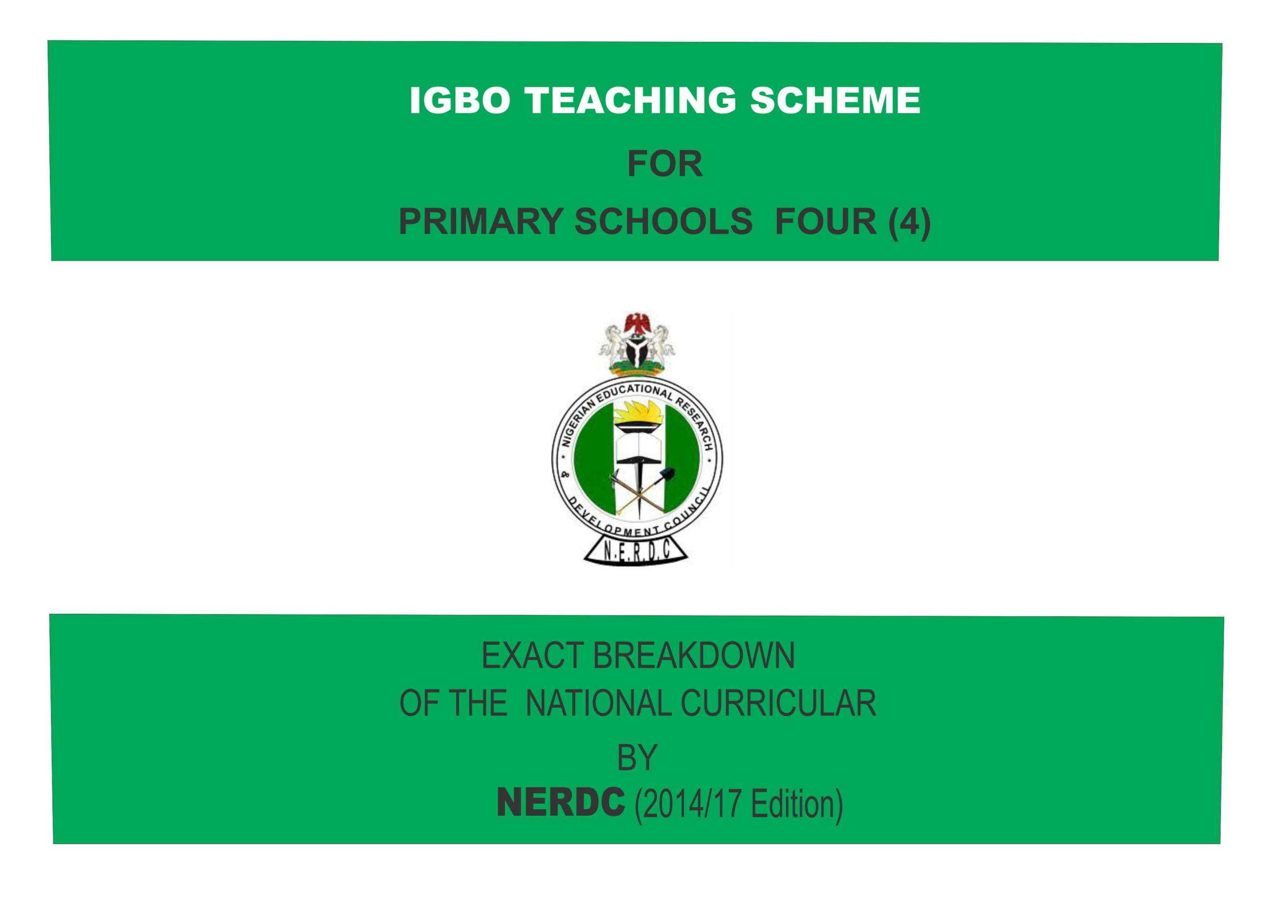 Primary 4 Igbo Language Scheme of Work