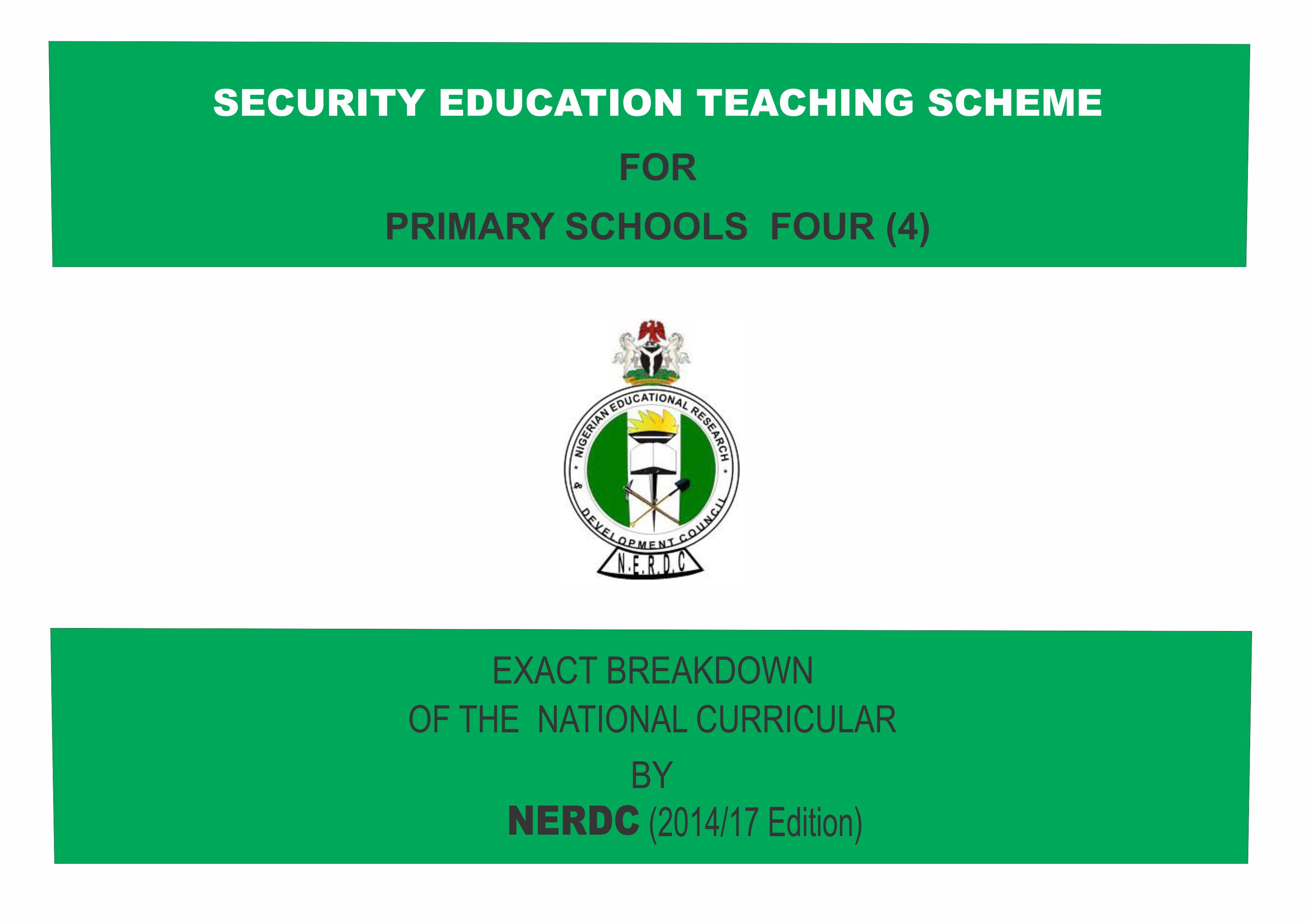 scheme of work for security education primary 1