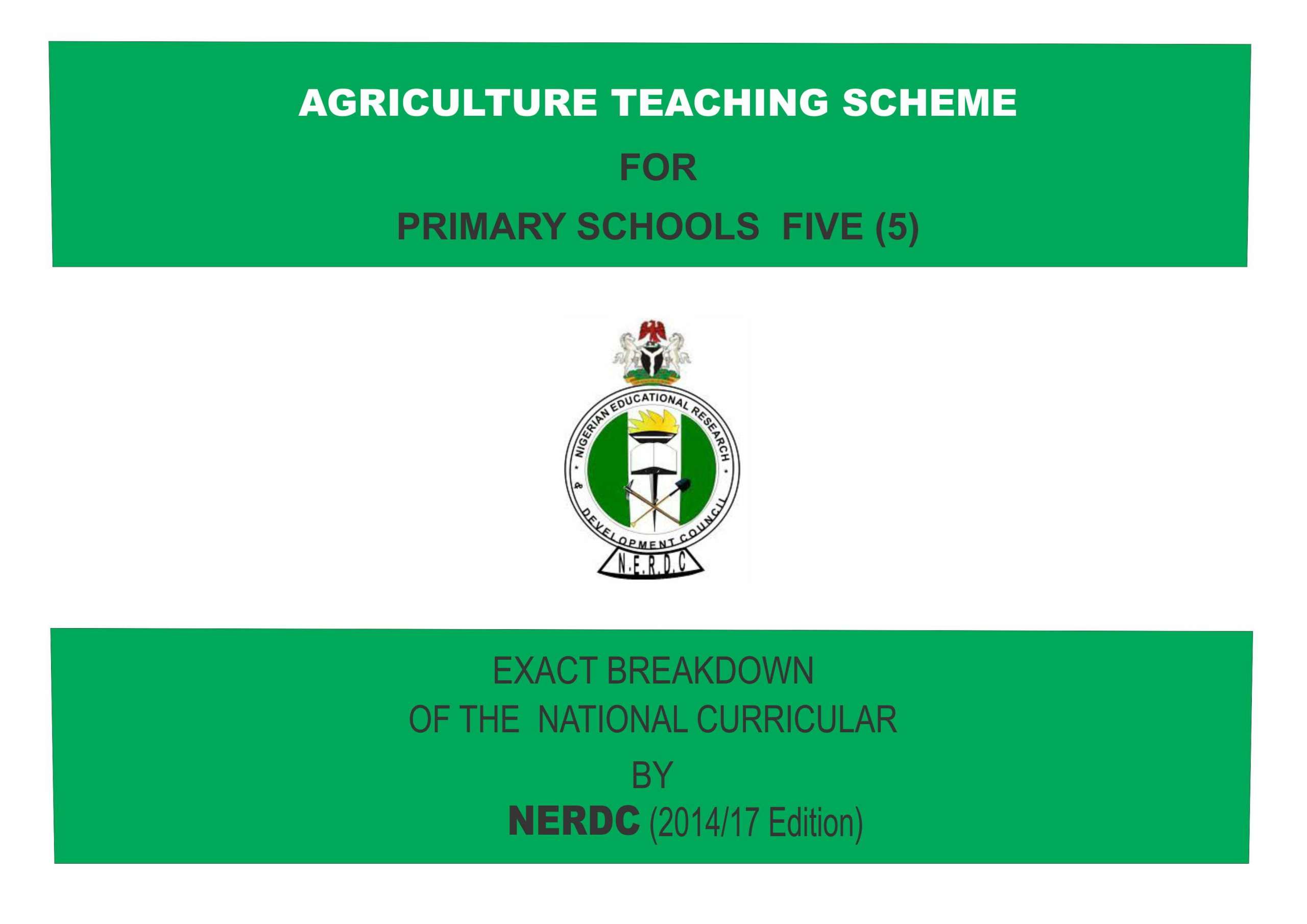 Primary 5 Agriculture Scheme of Work