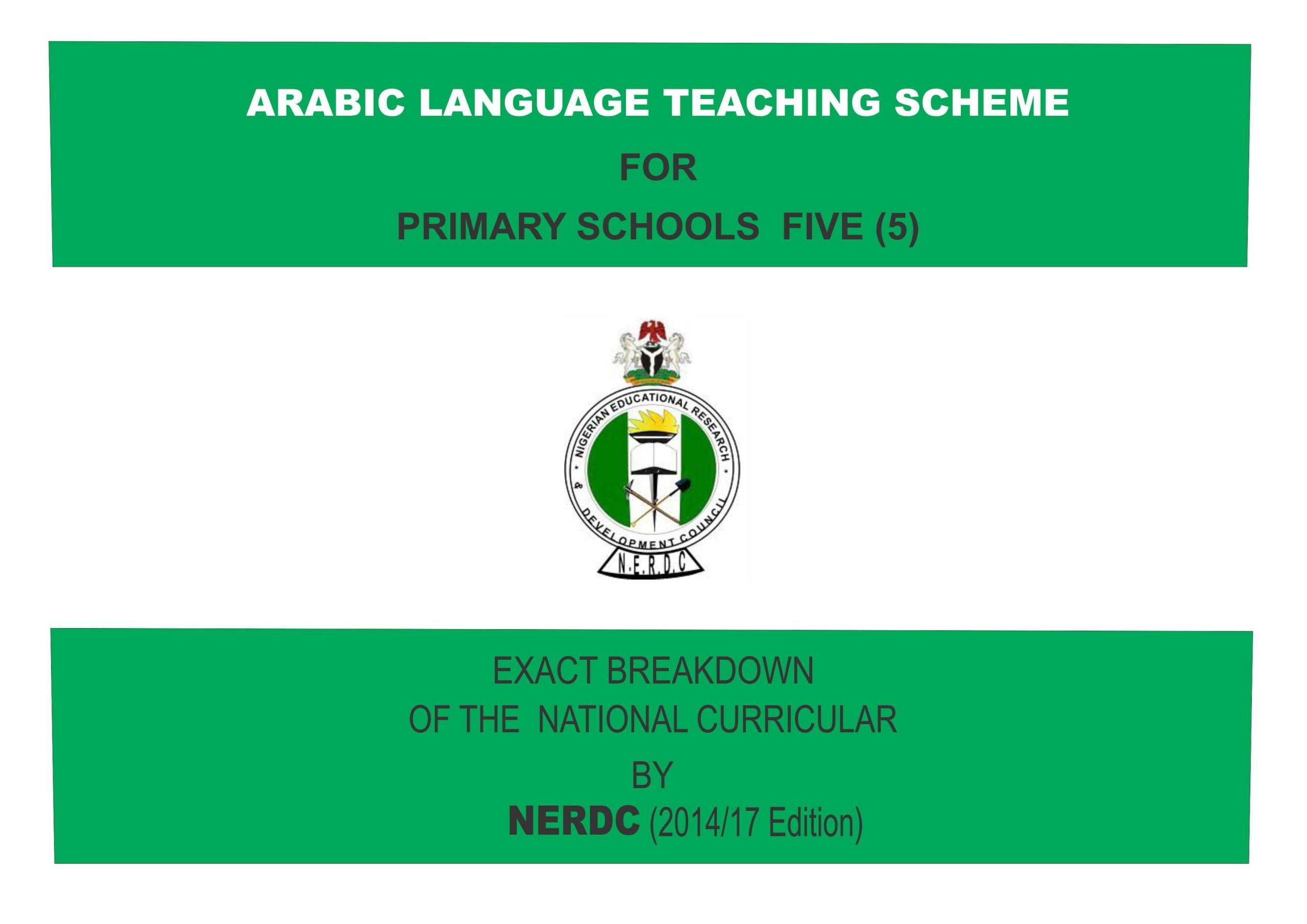 Primary 5 Arabic Language Scheme of Work