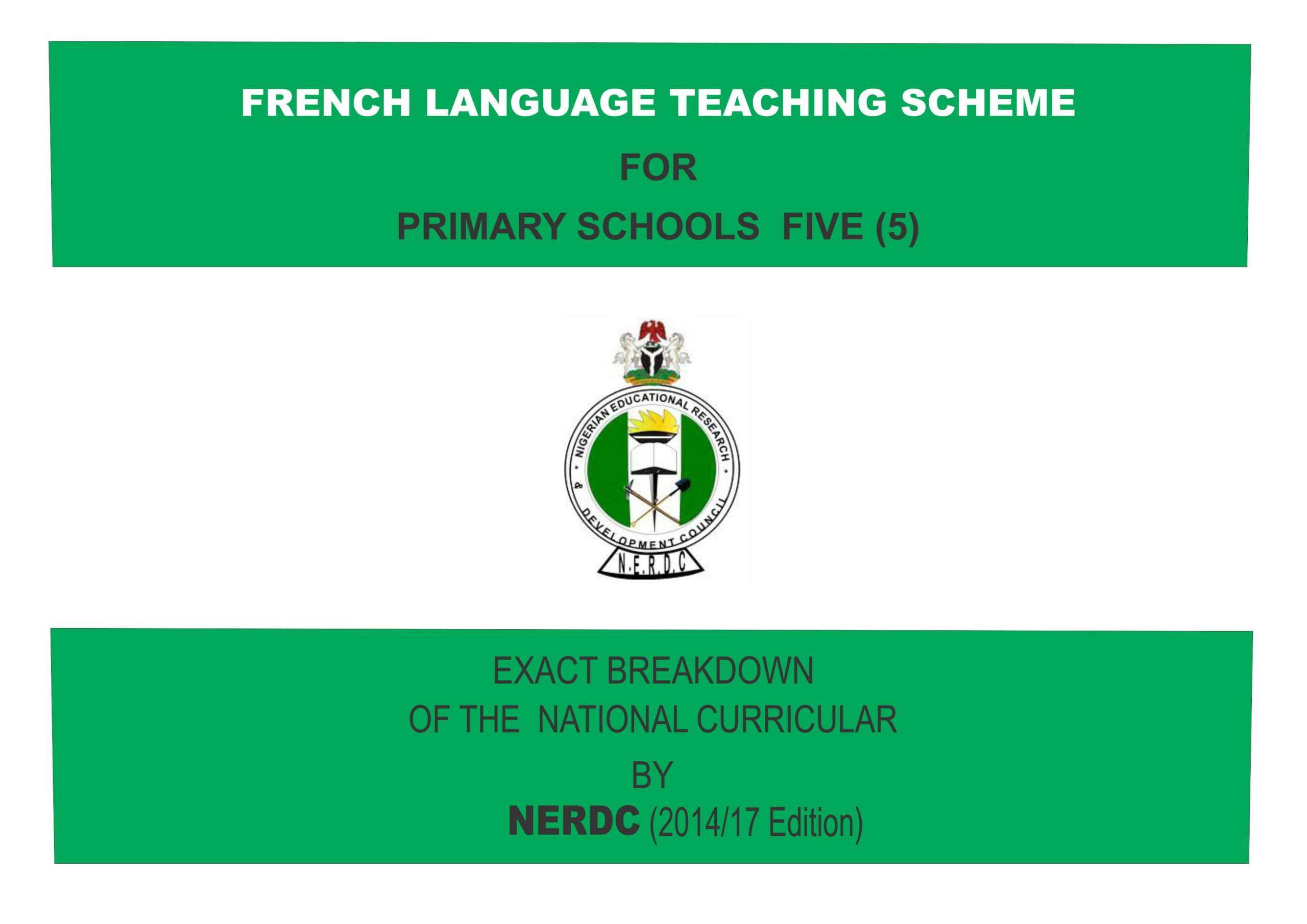 Primary 5 French Language Scheme of Work