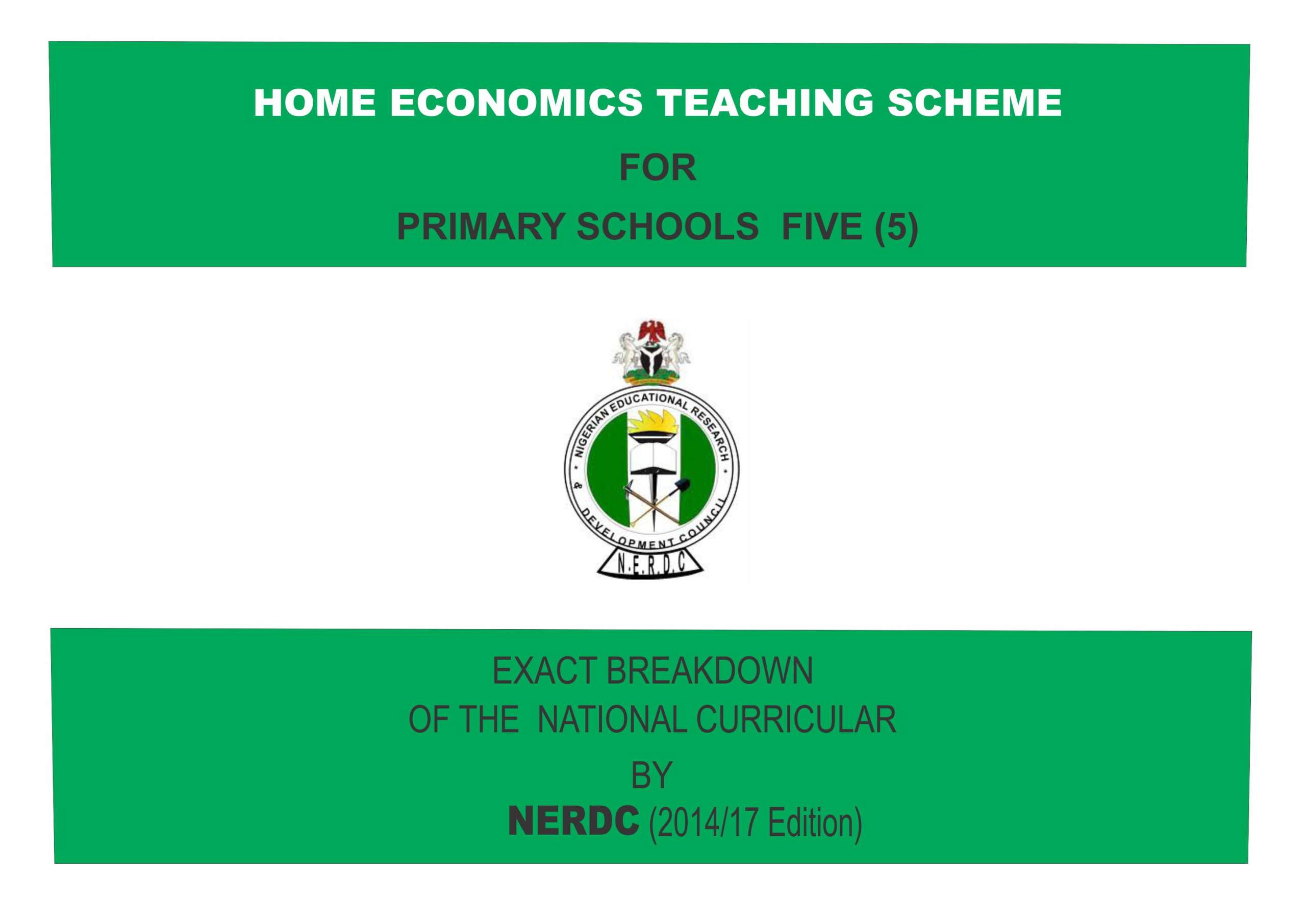 Primary 5 Home Economics Scheme of Work