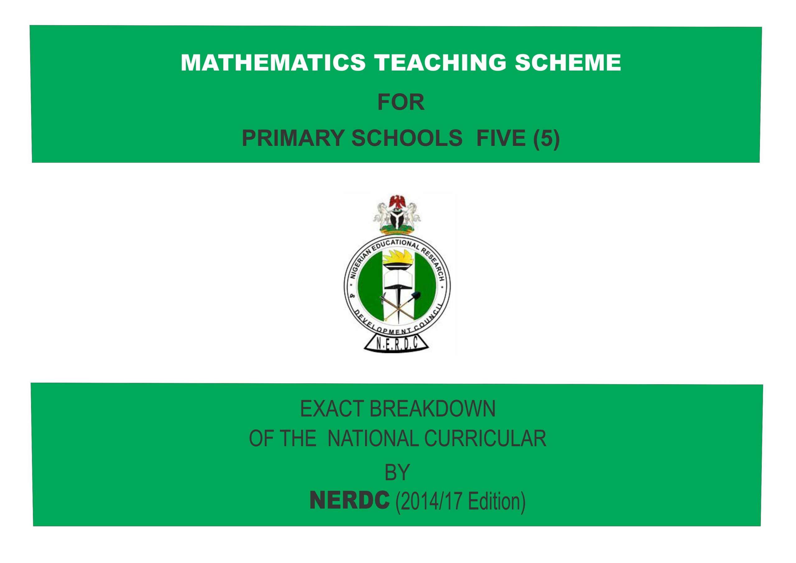 Primary 5 Mathematics Scheme of Work