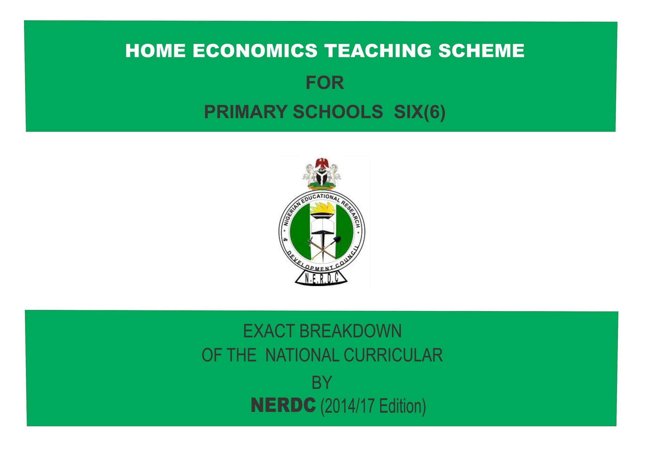 Primary 6 Home Economics Scheme