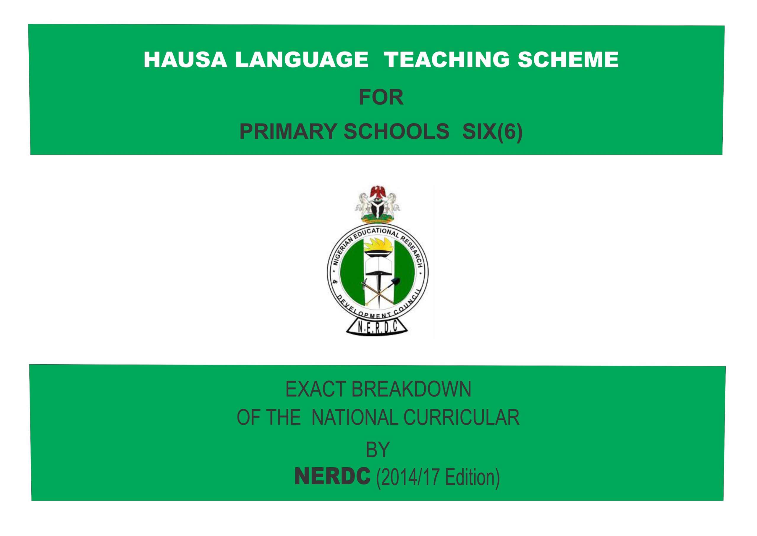 Primary 6 Hausa Language Scheme