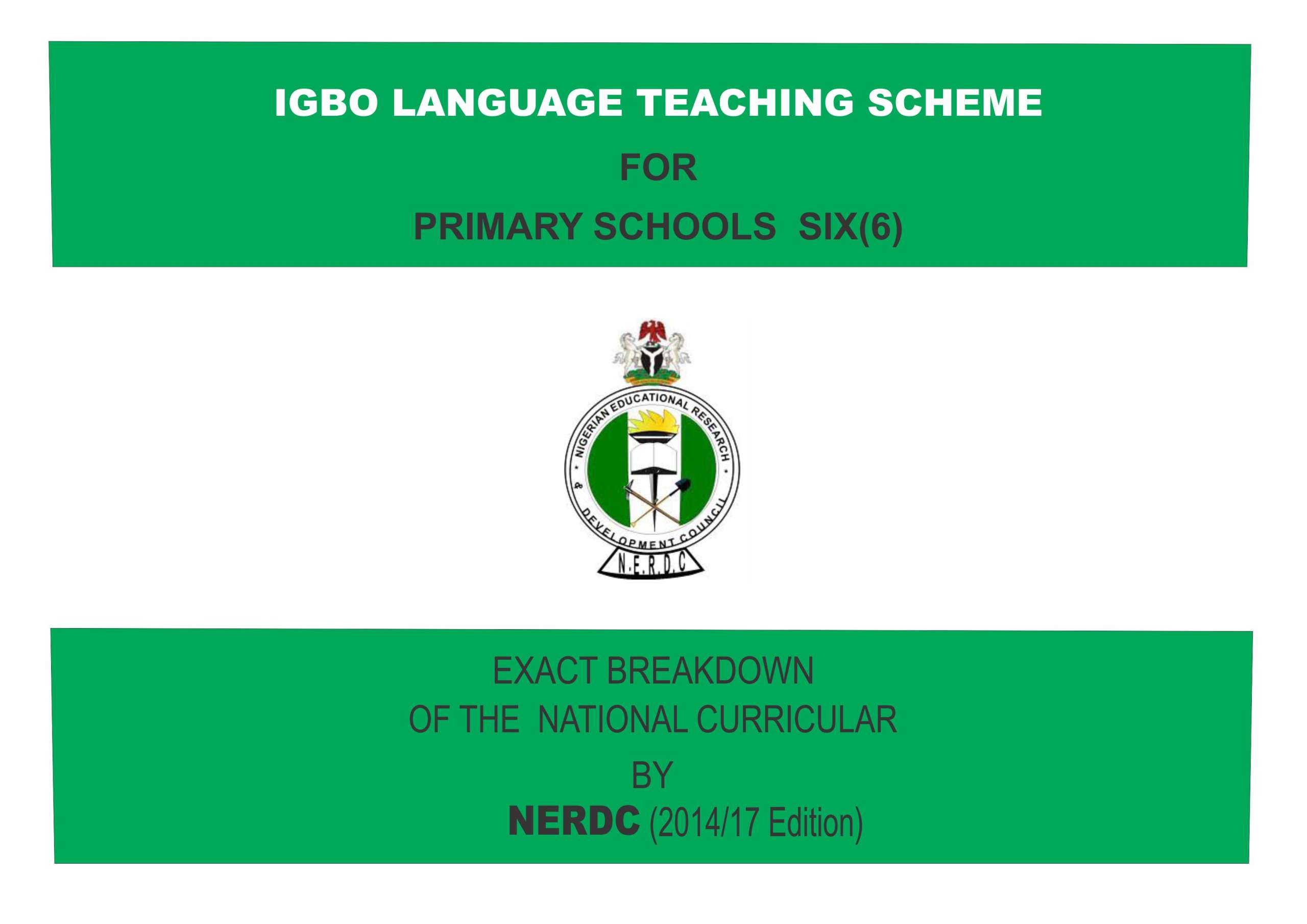 Primary 6 Igbo Language Scheme