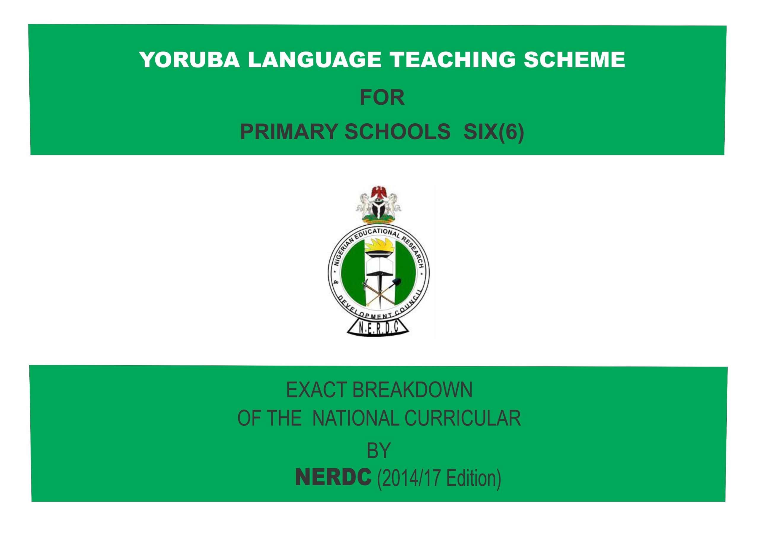 Primary 6 Yoruba Language Scheme